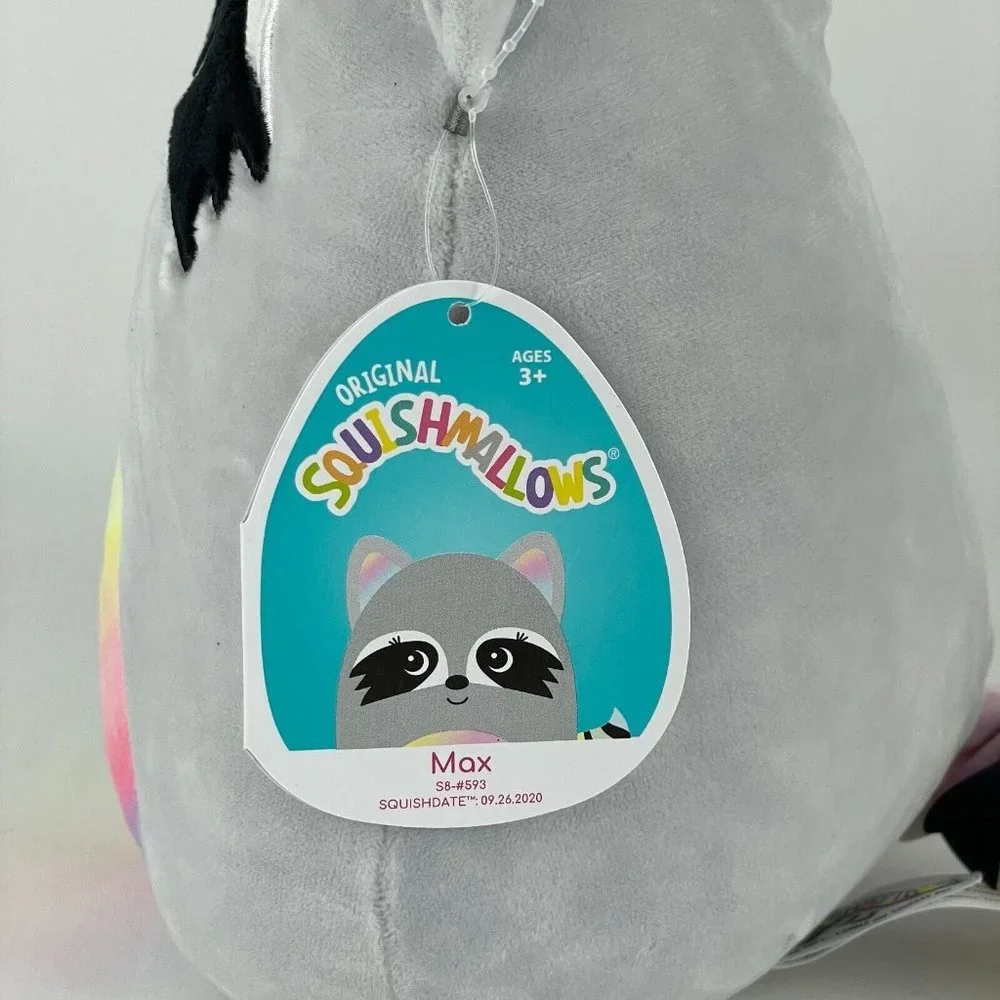 Squishmallow Max Raccoon 2021 Summer‎ Squad 8 Inch Squishy Soft Plush Toy NWT